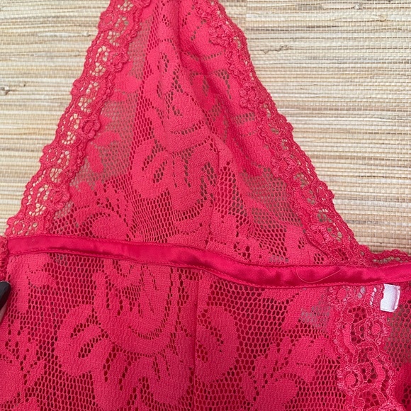 Victoria’s Secret Red Lingerie Lace Slip Cami, Medium - Picture 6 of 6